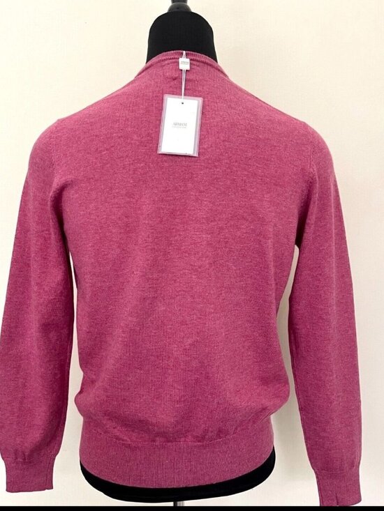 New Armani Collezioni V neck Pink Sweater XXL size - Picture 3 of 7